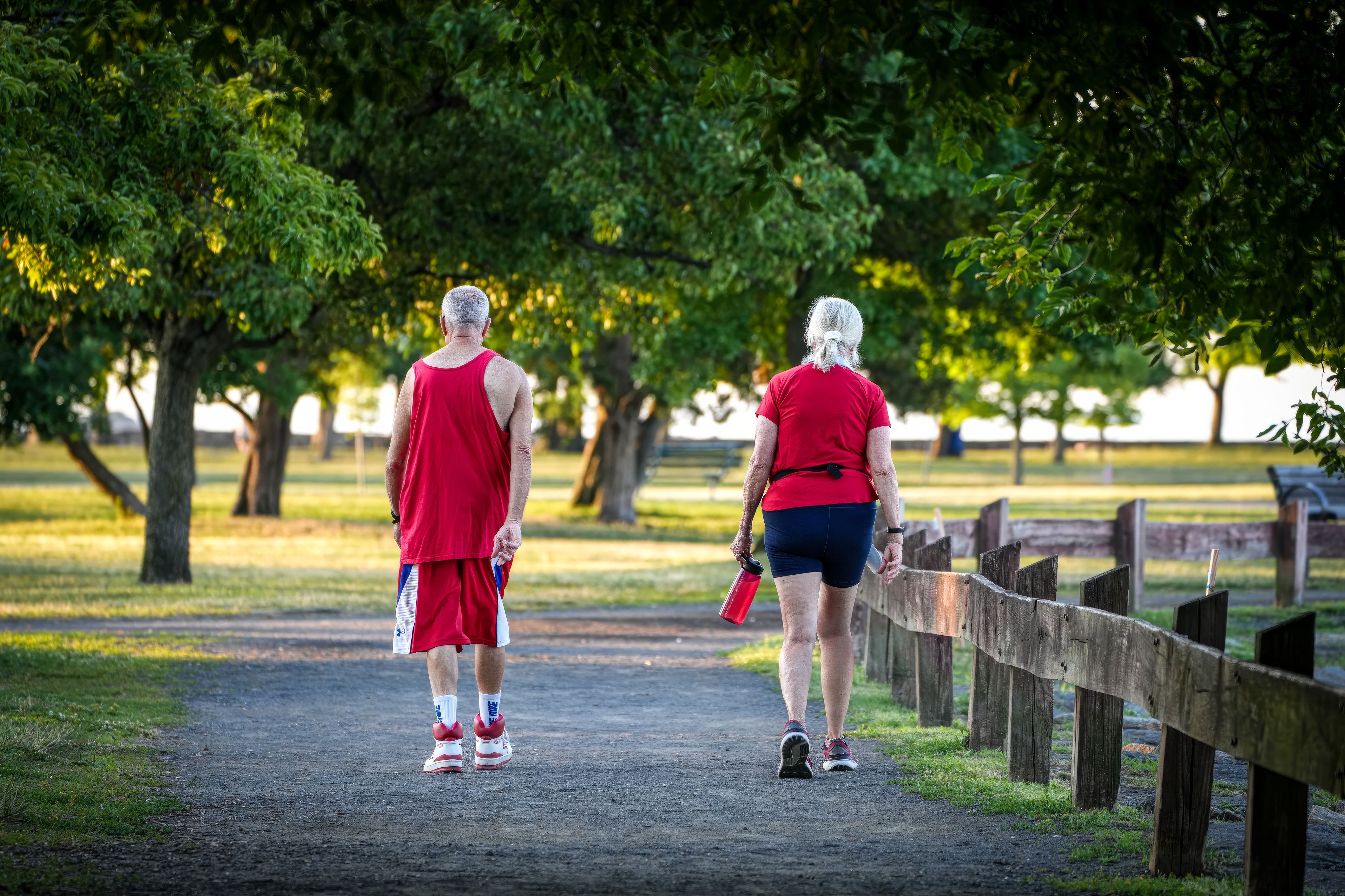 Two people walking at a park | Source: Pexels