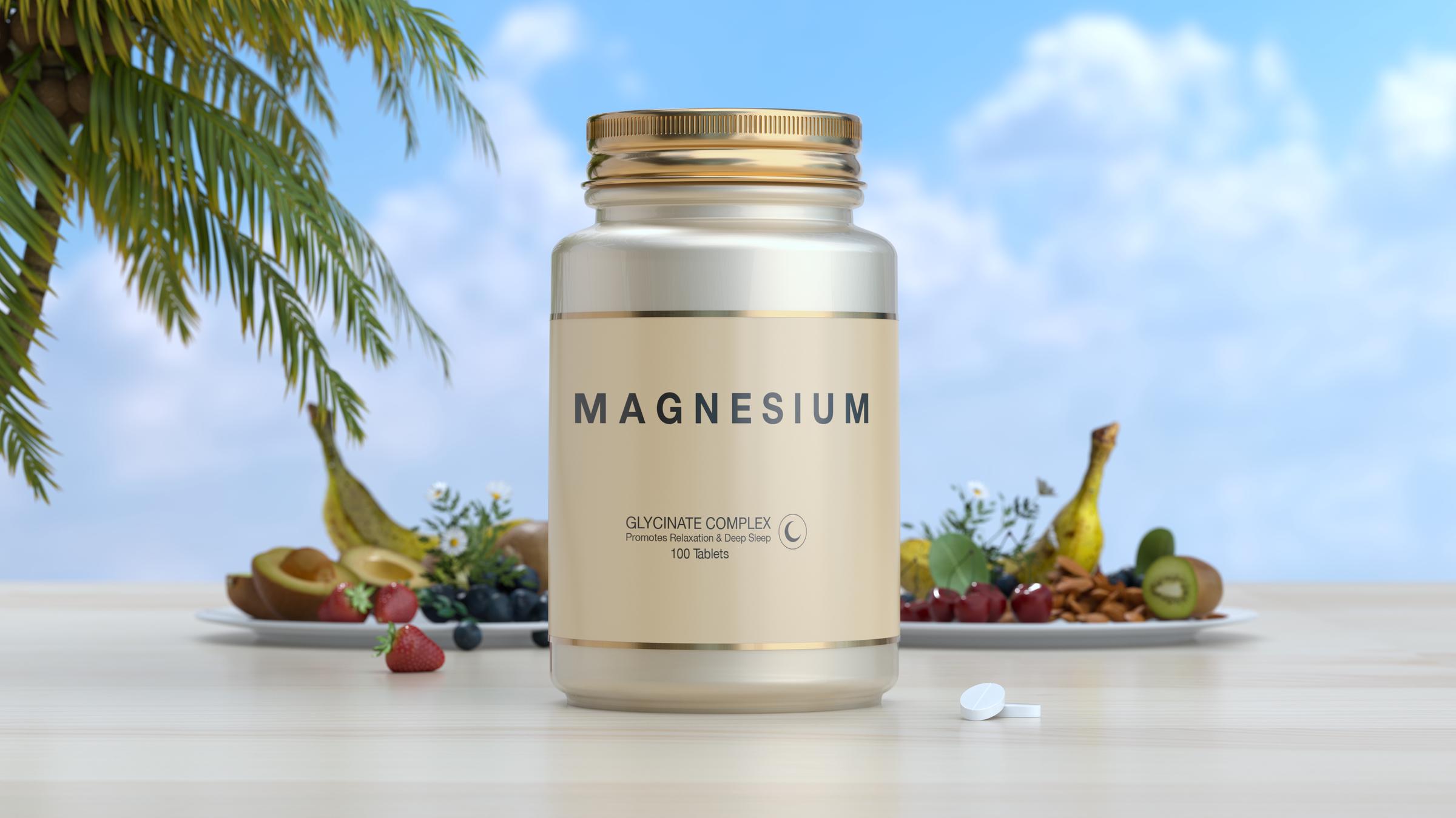 Magnesium supplement bottle with capsules | Source: Getty Images
